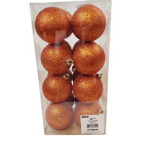 at home Christmas/Halloween Ornaments Decor 16 PCSX70MM Orange Shatter Proof NEW